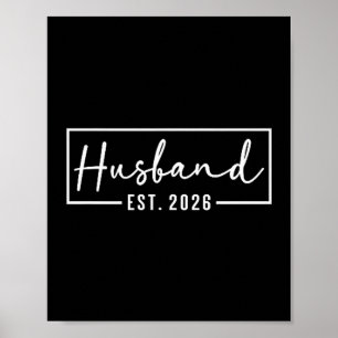 Einfach Ehemann Est Verheiratetes Paar Hochzeit Poster