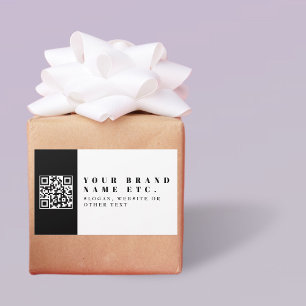Einfach eigenen QR-Code hochladen Modern Rechteckiger Aufkleber