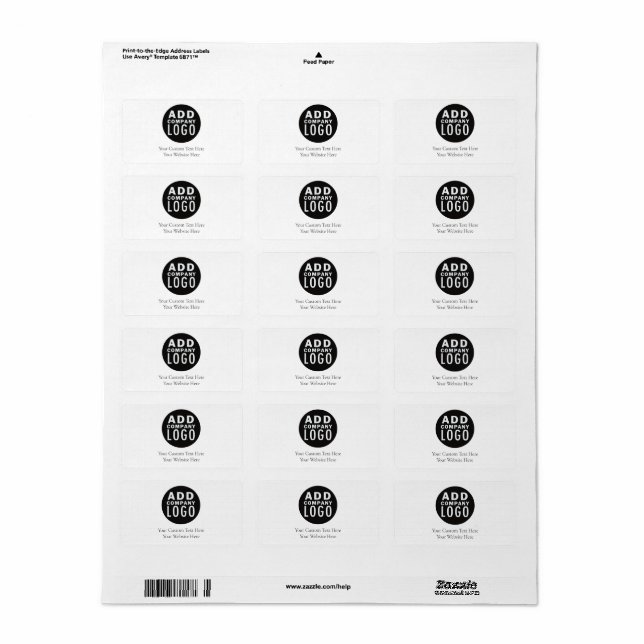 einfach ein eigenes Logo hinzufügen | Zolltariftex Adressaufkleber (Vorne)