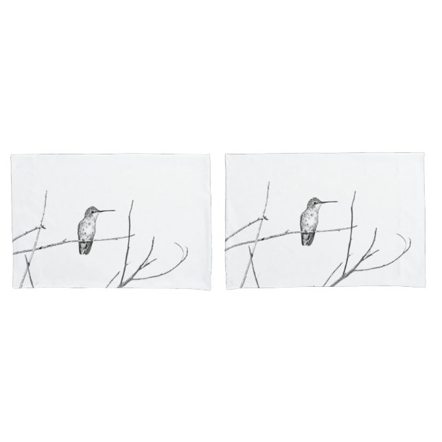 Einfach ein Hummingbird auf einem Stock Kissenbezug (Vorderseite-Set)