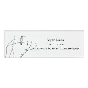 Einfach ein Hummingbird auf einem Stock Namenschild