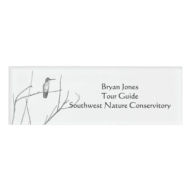 Einfach ein Hummingbird auf einem Stock Namenschild (Vorderseite)