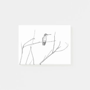 Einfach ein Kolibri auf einem Stock Post-it Klebezettel