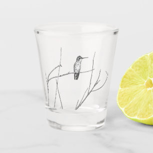 Einfach ein Kolibri auf einem Stock Schnapsglas