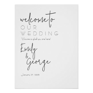 Einfach ein kurzes vertikales Begrüßungszeichen Poster