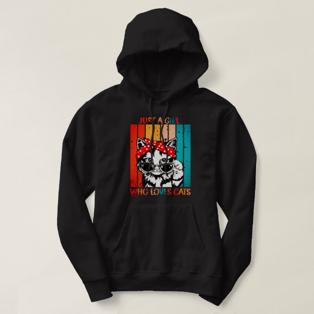 EINFACH EIN MÄDCHEN, DAS LIEBEN KATZT lustige nied Hoodie (Design vorne)