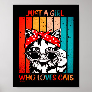 EINFACH EIN MÄDCHEN, DAS LIEBEN KATZT lustige nied Poster