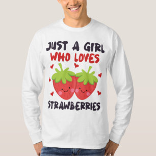 EINFACH EIN MÄDCHEN, DAS STRAWBERRIES Kawaii Straw T-Shirt