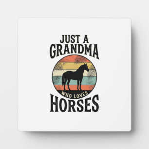 Einfach eine Oma, die Pferde liebt, Vintage-Design Fotoplatte