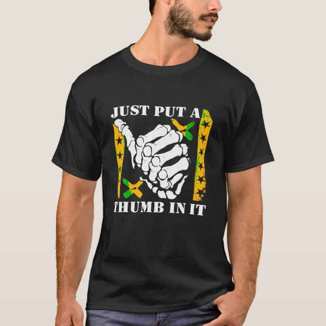 Einfach einen Daumen in das Shirt stecken (Vorderseite)