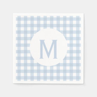 Einfach einfach, verblasst Denim Blue Gingham Mono Serviette