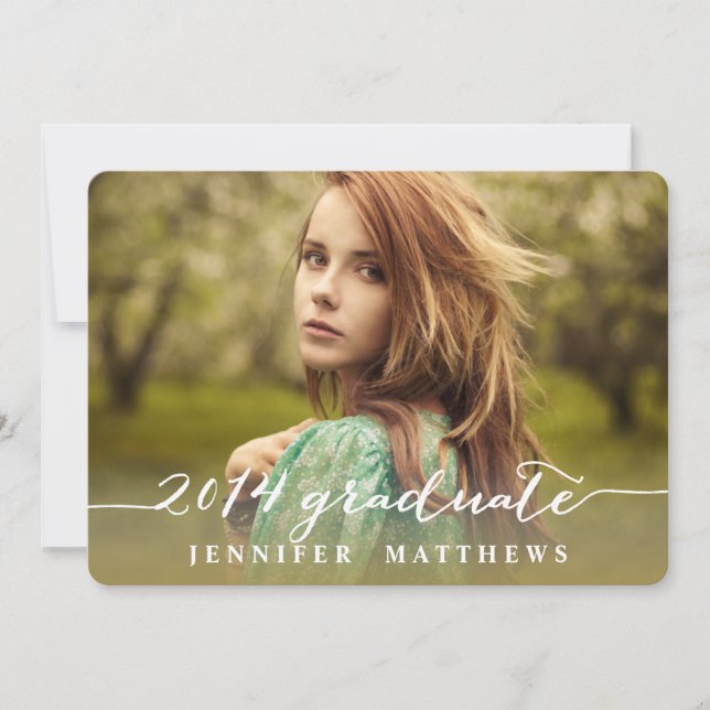  Einfach| Einladung zur Graduierung (Vorderseite)