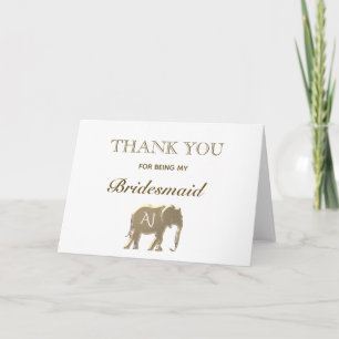 Einfach Elefant Danke, dass du meine Brautjungfer Karte