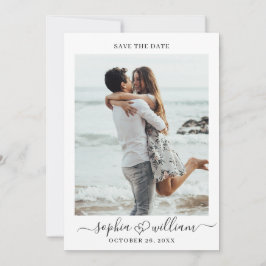 Einfach elegant 2 Foto Hochzeit speichern Sie das Save The Date