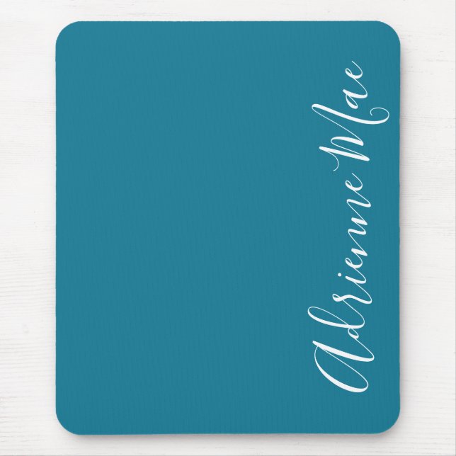 Einfach elegant Aquamarin Blue Personalisiert Mousepad (Vorne)