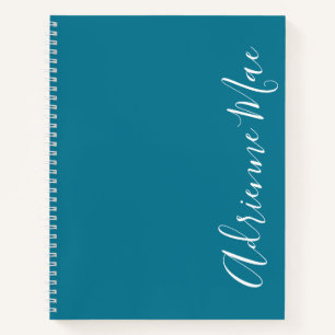 Einfach elegant Aquamarin Blue Personalisiert Notizbuch