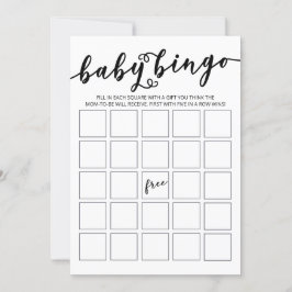 Einfach Elegant Baby Shower Bingo Einladung