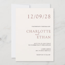 Einfach, elegant beige einladung