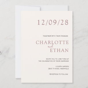 Einfach, elegant beige einladung