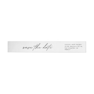 Einfach Elegant Black on White Save the Date
