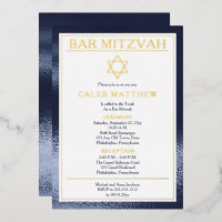 Einfach Elegant Blue Gradient Bar Mitzvah - Gold