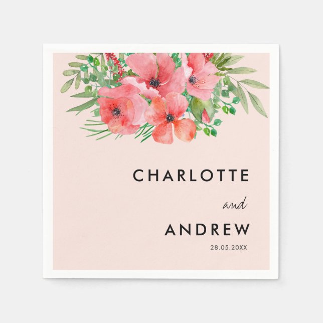 Einfach, elegant, Blume Serviette (Vorderseite)