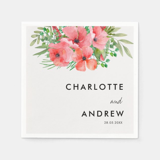 Einfach, elegant, Blume Serviette (Vorderseite)