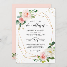 Einfach Elegant Blush Geometric Wedding Einladung