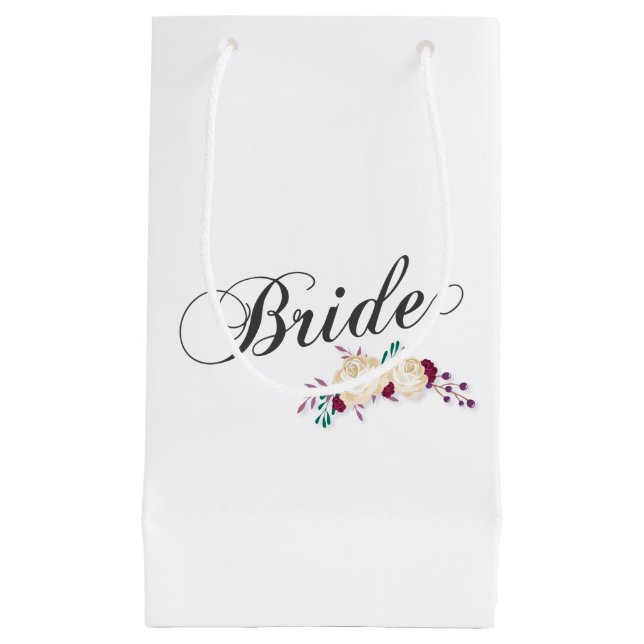 Einfach & elegant Bride floral | Geschenktasche Kleine Geschenktüte (Vorderseite)