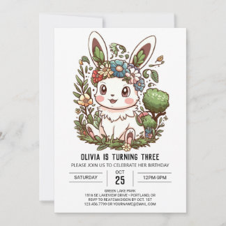 Einfach Elegant Bunny Einladung