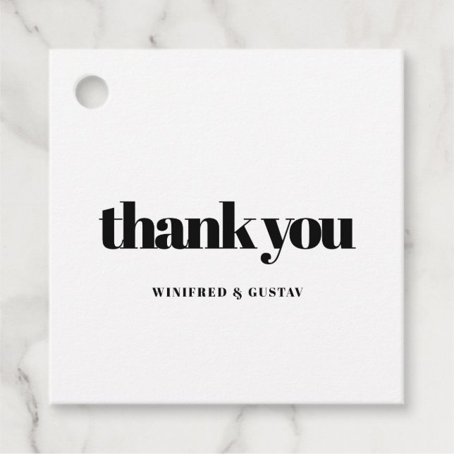 Einfach elegant & chic Danke Geschenkanhänger (Vorderseite)