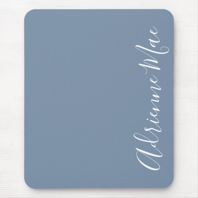 Einfach Elegant Denim Blue Personalisiert Mousepad (Vorne)
