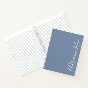 Einfach Elegant Denim Blue Personalisiert Notizbuch
