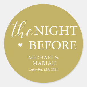 Einfach Elegant Die Nacht Vor Der Probe Dinner  Runder Aufkleber