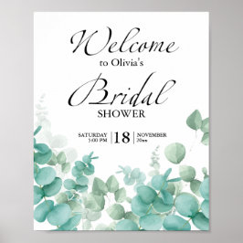 Einfach Elegant Eucalyptus Bridal Dusche Einladung Poster