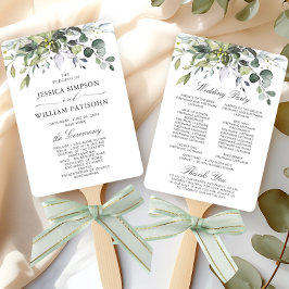 Einfach Elegant Eucalyptus Wedding Program Fächer