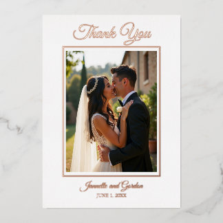 Einfach Elegant Foil Danke Karte für Hochzeiten