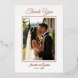 Einfach Elegant Foil Danke Karte für Hochzeiten