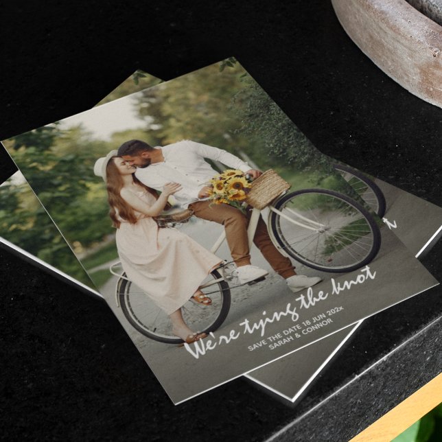 Einfach Elegant Foto Save the Date Karte (Von Creator hochgeladen)