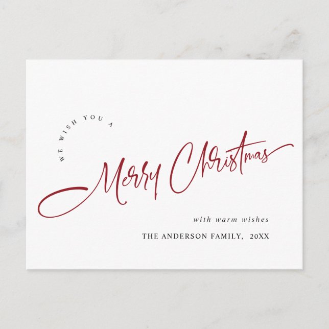 Einfach Elegant frohe Weihnachten Grußurlaub Postkarte (Vorderseite)