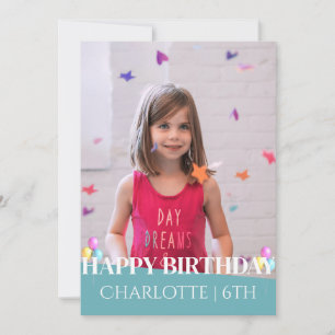 Einfach Elegant Geburtstag Stilvolles Fun Kids Fot Karte
