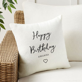 einfach, elegant, glücklicher Geburtstag Kissen