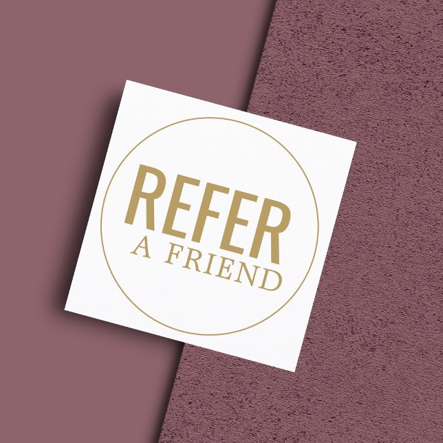 Einfach Elegant Golden Beauty Salon Empfehlungskarte (Von Creator hochgeladen)