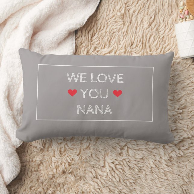 Einfach, elegant, grau, "Wir Liebe You Nana" Lendenkissen (Decke)