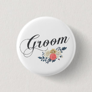 Einfach & elegant Groom Floral   Schaltfläche Butt Button