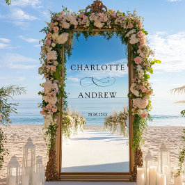 Einfach, elegant, Hochzeit Fensteraufkleber