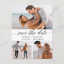 Einfach elegant Hochzeit Save the Date 3 Foto Postkarte