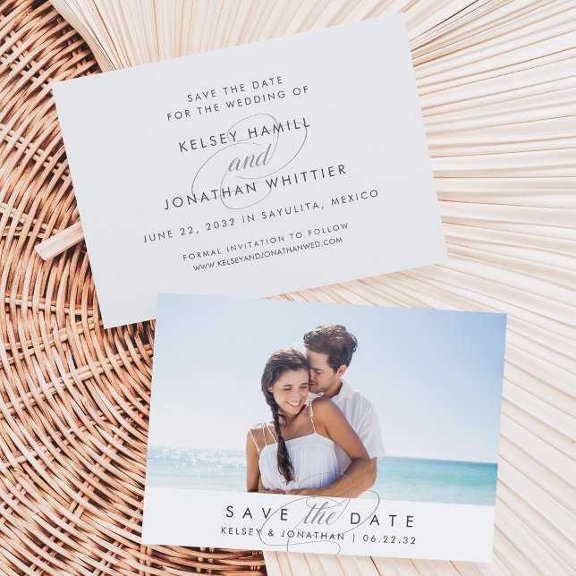 Einfach elegant | Horizontales Foto Save the Date (Von Creator hochgeladen)