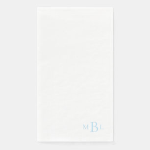 Einfach Elegant Ice Blue Monogram Serviette