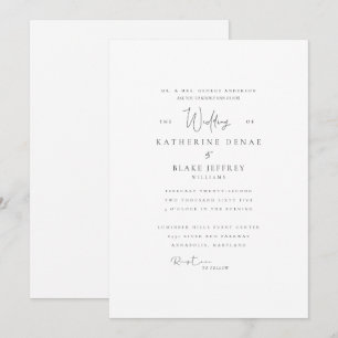 Einfach Elegant II Hochzeit Braut Eltern Einladung